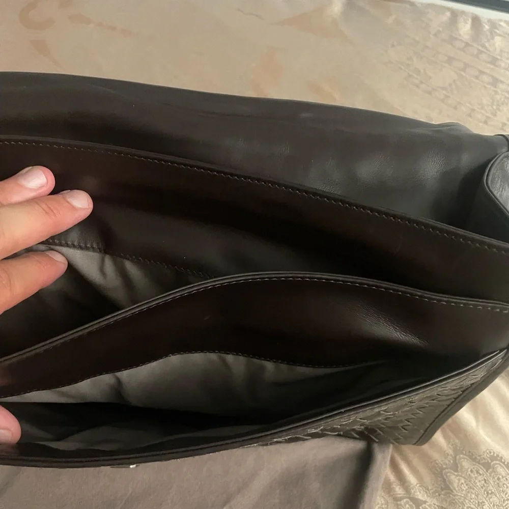 Bottega Veneta Mens Brown Briefcase